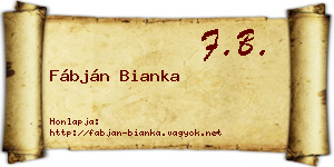 Fábján Bianka névjegykártya